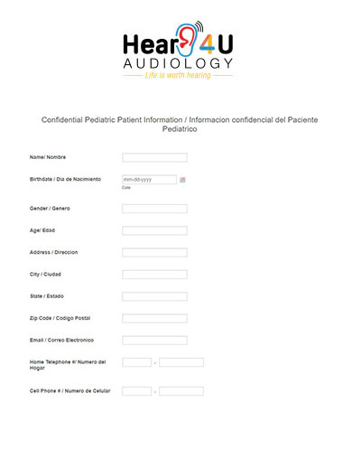 Pediatric Patient Information Form - Hear 4 U